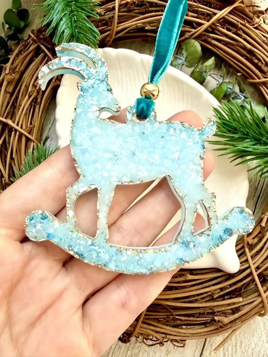 Кристаллический силиконовый молд новогодняя игрушка коза