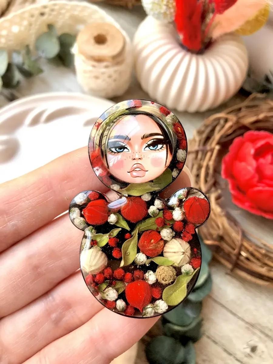 Молд для броши неваляшка