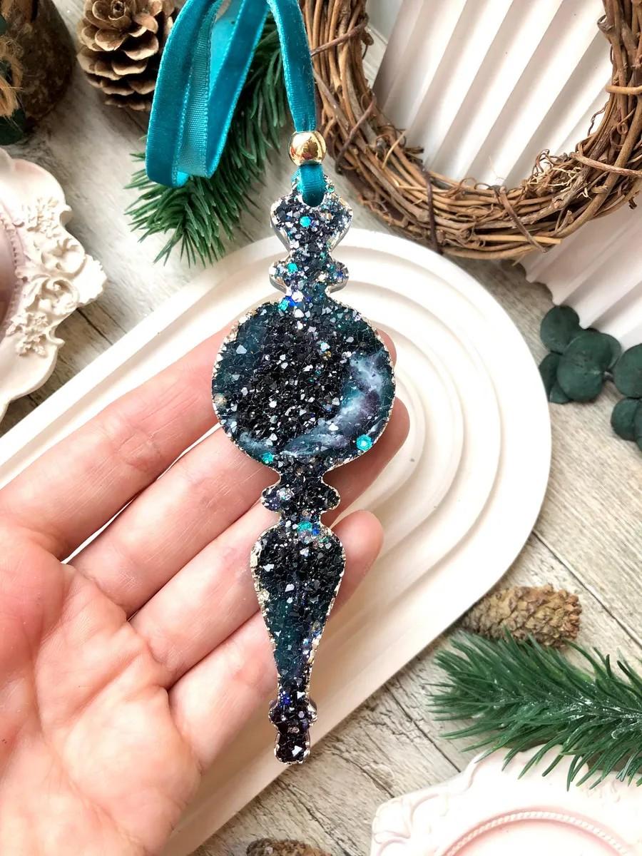 Кристаллический молд новогодняя игрушка сосулька
